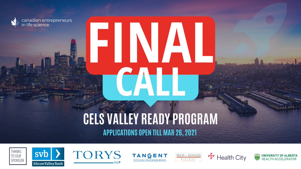 📣 Last call 📣 Are you a Canadian-based life science startup that is Pre-Seed to Series A? Today is the last day to apply for the CELS #ValleyReady Program! Apply now and get access to the US market and funding!
