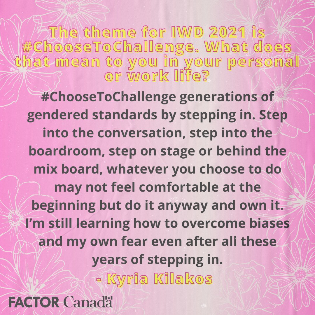 FACTORCanada's tweet photo. Kyria Kilakos is the Co-founder, A&R and Managing Director of indie powerhouse Indica Records. She co-founded MTL Women in Music, the Quebec chapter of Women in Music (Canada). Click to learn more https://t.co/Xh5GgJZyOK
#WomensHistoryMonth #ChooseToChallenge #FACTORWHM https://t.co/YLWNZGtEOq