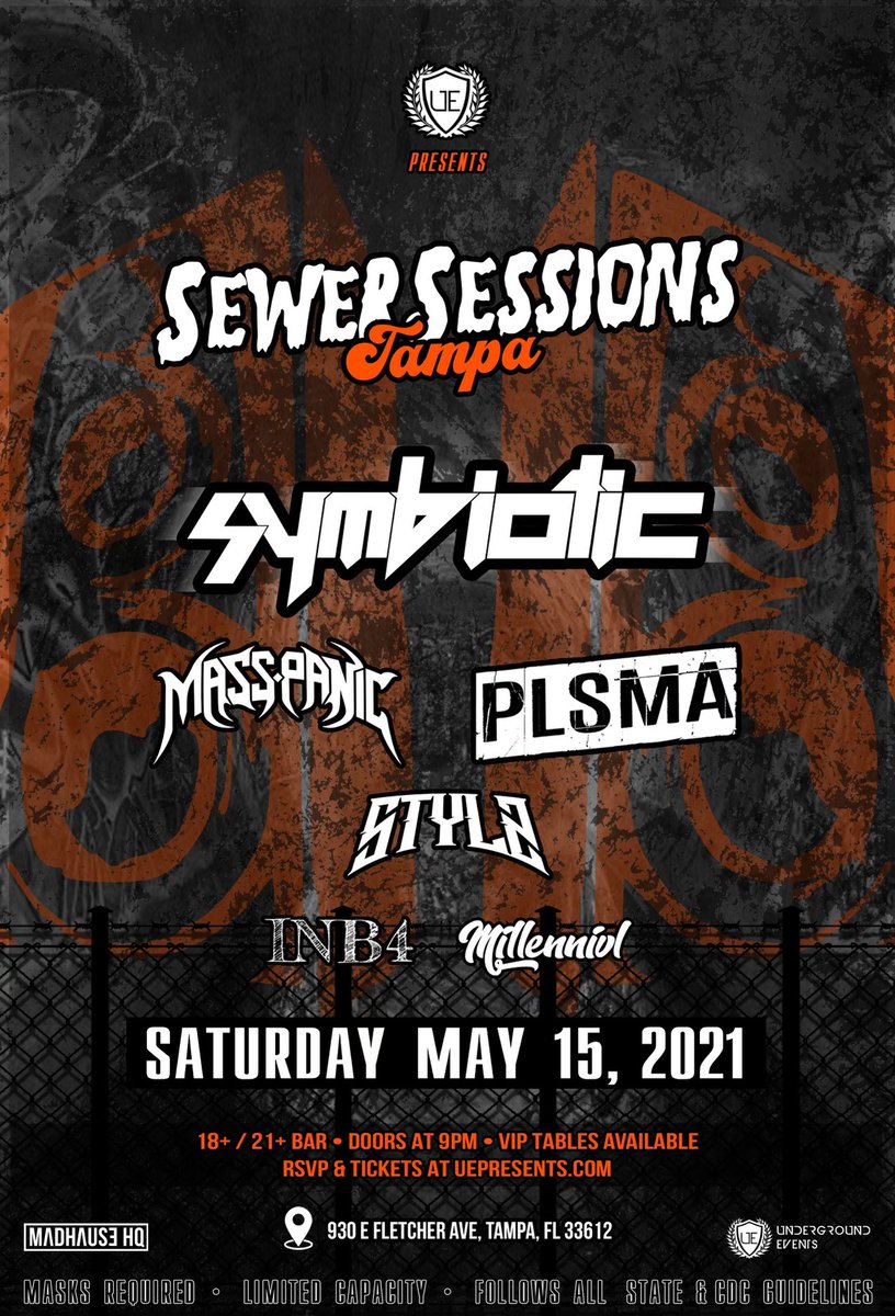 first show back on the year and we’re headed to TAMPA 😤😤 Sewer sessions with the heaters May 15th 
<a href="/Symbioticbeats/">symbiotic</a> 
<a href="/plsmamusic/">PLSMA Network</a> 
@stylzmusic 
🔥