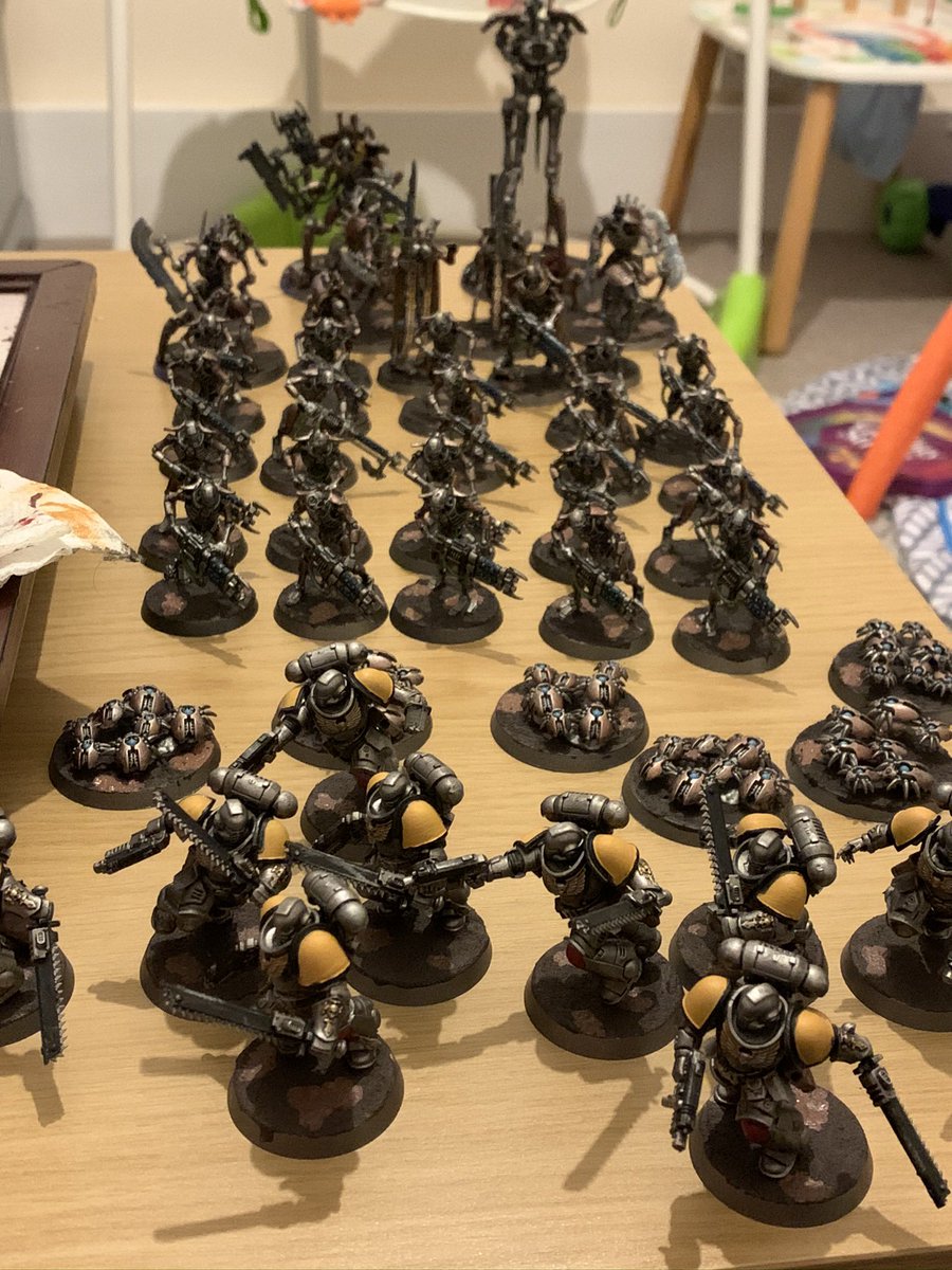 richchil88's tweet photo. @WarComTeam A few bits I finished over local down, managed to finish the indomitus boxed set. This is what kept me sane whilst being stuck indoors. Hope you like it! warhammer40k #warhammercommunity #gamesworkshop #hobby #40k #warmongers #warmaidens #silverTemplar #Spacemarine @WarComTeam https://t.co/mztTBPBqeG