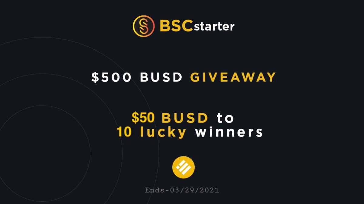 Celebrating #BSCstarter upcoming Version 2 Launch Giveaway
+ V2 Features
- guaranteed allocation model
- deflationary mechanism 
- buy back and burn $START

✅ Follow @BSCstarter &amp; <a href="/BNBSwap/">BNB Swap</a>
✅ Like &amp; Retweet
✅ Tag 3 Friends
✅ Comment your #BSC Wallet Address
#BinanceSmartChain