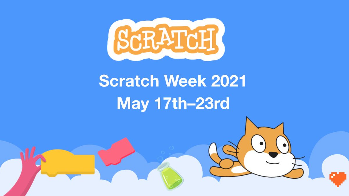 Save the date! From May 17-23, we're hosting #ScratchWeek, a weeklong celebration of the Scratch Community packed with virtual events and activities for Scratchers around the world. 😻🎉 Stay tuned for more information!