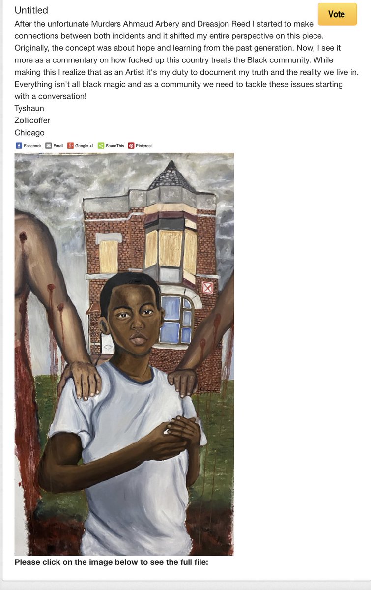 KayTokyo_'s tweet photo. Please click the link &amp; vote on my nephew’s painting! Young artist out of Chicago♥️ His goal is to bring awareness to how messed up society  treats the black community! Thank you https://t.co/NddBIRNcDH https://t.co/a92GpRa9GY