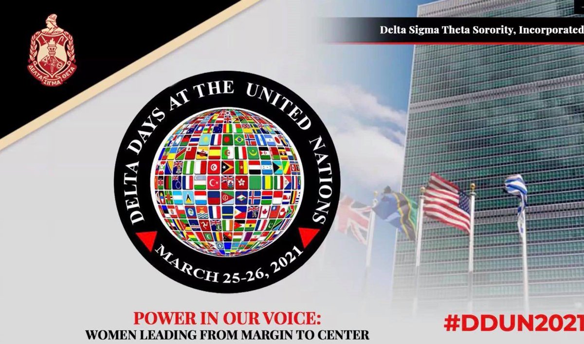 Holly_Lawson713's tweet photo. Since 2003, Delta Sigma Theta Sorority, Inc has been a non-governmental organization (NGO) partner with the United Nations. Celebrating the 17th annual Delta Days at the United Nations. #DST1913 #DDUN2021 #NGOCSW65 #March26 #PowerInOurVoice #BlackHistory #WomensHistoryMonth https://t.co/md87BmPkuB