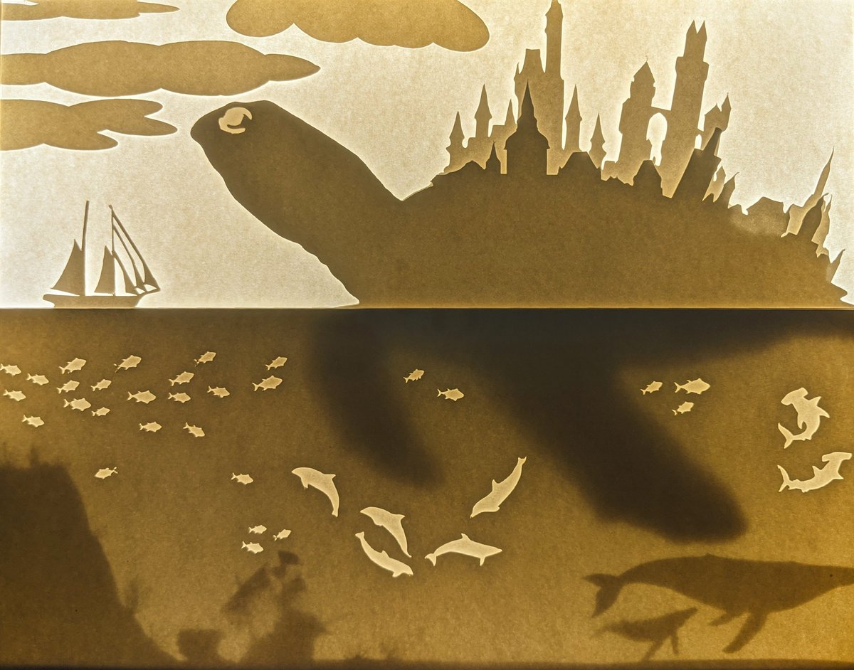 Bloom_Key_Paper's tweet photo. The Wandering City
Paper cut light box
#papercut #lightbox #art #paperart #turtle #cityscape #fantasy #GreatAtuin #ocean #sea #shadowbox #layers #imaginary #etsy #etsysellers #artist #cricutmade #cricut https://t.co/cNse9LcAVZ