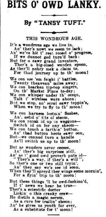 olivialjmu's tweet photo. @PistonPen @Writing__Lives Here’s one of Henry Yates’s poems that was published in The Blackburn Weekly Standard & Express, 14 April 1900!
It’s full of Lancashire dialect... https://t.co/c7CmItMpra