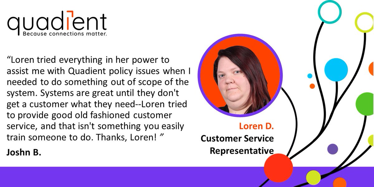 Quadient's tweet photo. Our #EPICStar Recognition & Rewards Program gives you the opportunity to acknowledge an exceptional US employee who delivered a memorable internal or external #CustomerExperience: https://t.co/wbXsgys0an
Today, we are celebrating Loren nomination's: Congratulations to her! https://t.co/lSXWyJSsdu