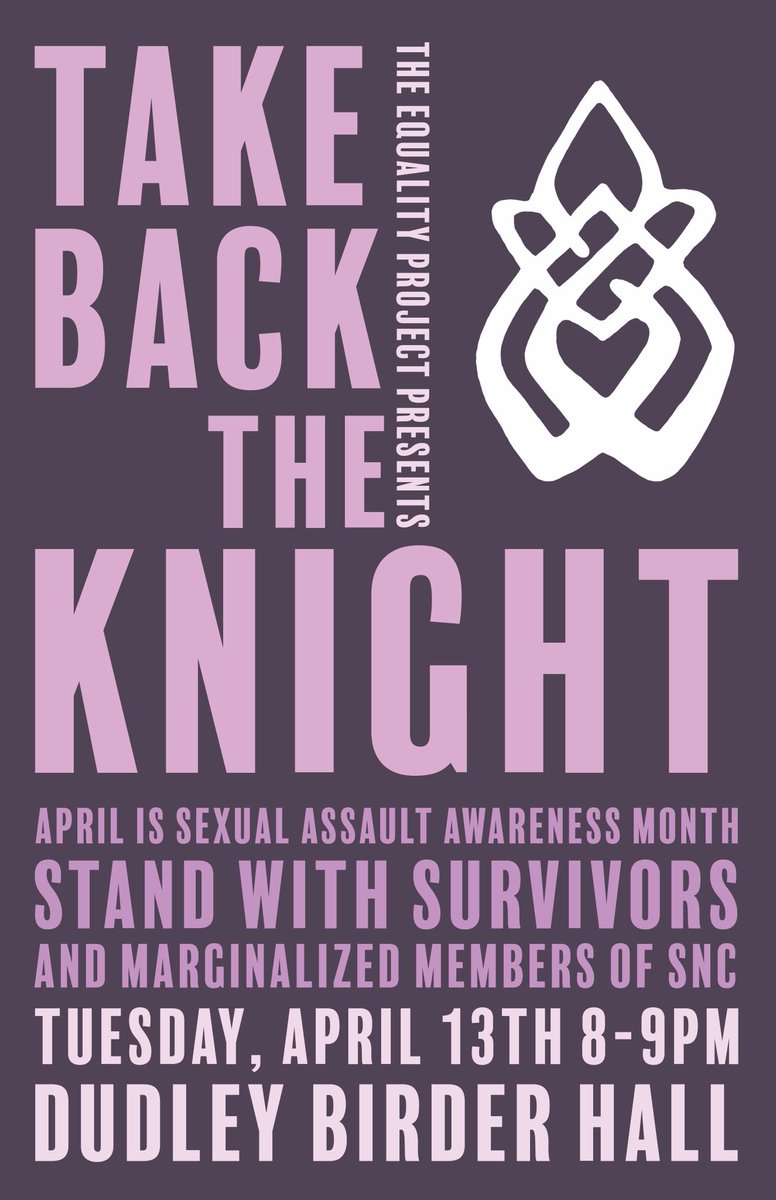 RealSNCDogAbbey's tweet photo. Stand with survivors and marginalized members of the SNC community and register for Take Back the Knight! https://t.co/AsG4ZF4ZCR

If you’re interested in speaking or have any questions please email Neale Tracy at neale.tracy@snc.edu https://t.co/XNNFcyTXgN