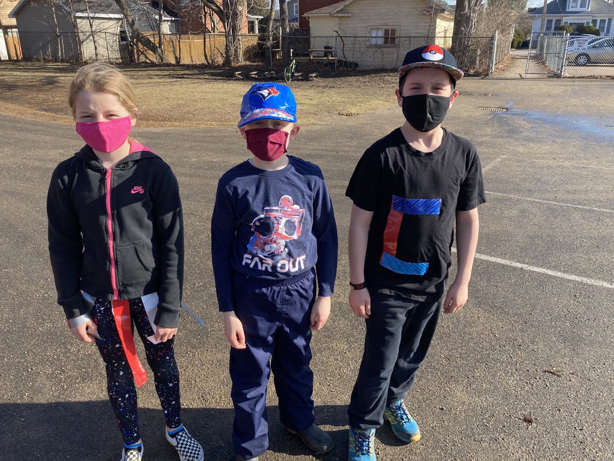 QueenE_PS's tweet photo. Grade 4/5s tape things up to celebrate Duct Tape Spirit Day at QEPS! 😃 #Creativity # Fun #SchoolSpirit https://t.co/3F47AGES4s