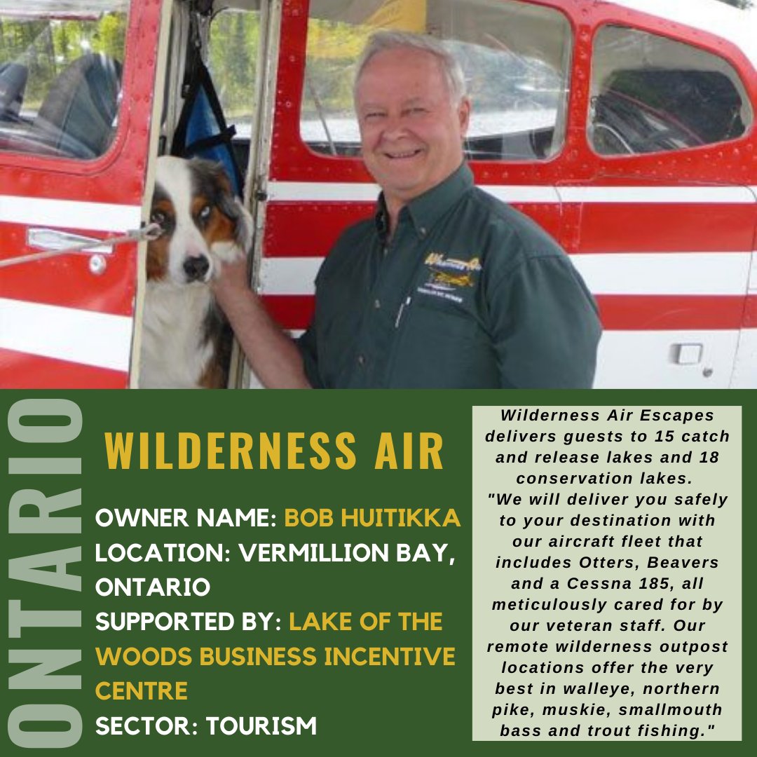 ComFuturesON's tweet photo. Another #CFSuccessStory
Wilderness Air Escapes flies guests to their own remote outpost camp, where they'll experience the Canadian wilderness like never before!
More info here: https://t.co/Go2a3HtYdJ
Lowbic- Lake of the Woods Business Incentive Corporation
#NWOnt https://t.co/thSyGNaWMb