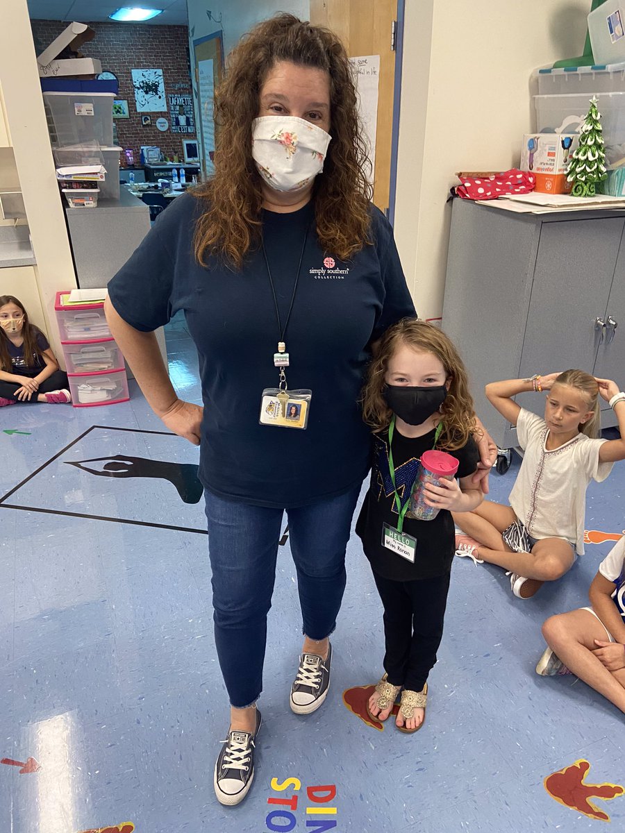 classmoff's tweet photo. When it’s SEL day and your student comes dressed as you because she wants to be a teacher “just like you, Ms. Moffatt” 😭😭😭 I actually am inspired by HER  happiness and positivity each day!! https://t.co/I2L6AIbeUX