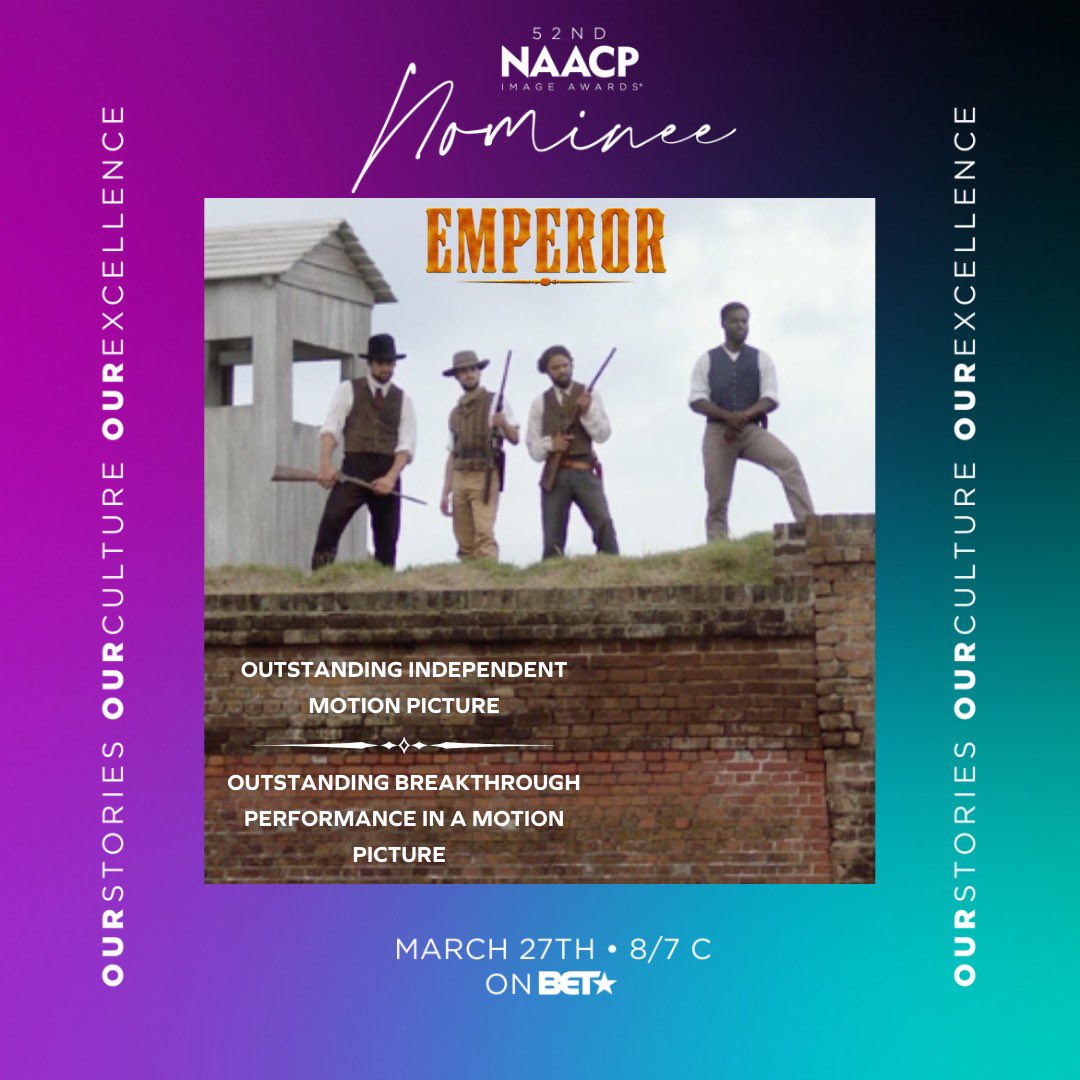 EmperorMovie's tweet photo. The @naacpimageaward announce #MotionPicture Awards🏆 TONIGHT!
#EmperorMovie 👑NOMINATED: “Outstanding Independent Motion Picture” &amp;🌟 @dayookeniyi for “Outstanding Breakthrough Performance in Motion Picture”!
WATCH Awards at 8/7C on https://t.co/1VfTJMvFZ7! #NAACPImageAwards https://t.co/ln5XgO151W