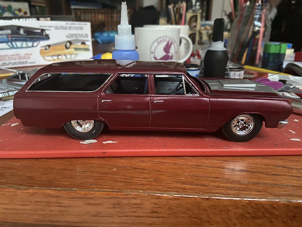 XtofCaron's tweet photo. Last project before moving house. Been watching Overhaulin’ lately so it’s @chipfoose inspired. #ScaleModel #chevy #superwagon #foosed https://t.co/rz3NzEAb4u