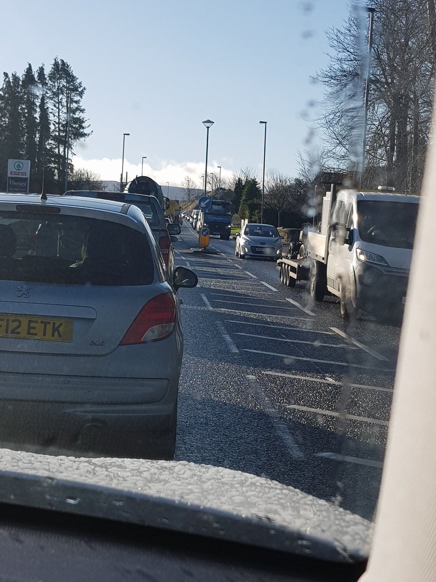 MKBurke1's tweet photo. Outrageous tail backs from 7.30am to 6pm today through Dungiven with tail backs 3 miles long on either side of the town.  Surely this cannot be permitted to continue for the next 8 months for the A6 dualling?  @columeastwood @moneillsf more appropriate traffic measures needed https://t.co/oCCltsbLUb