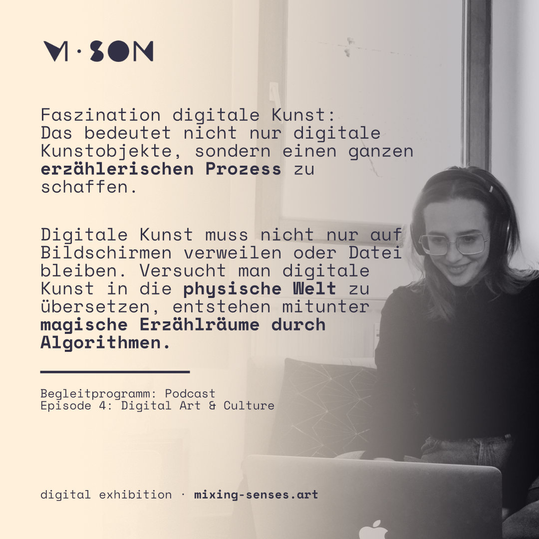 In der aktuellen Podcastepisode #MixingSenses besprechen <a href="/bekado_/">bekado | 🦣 bekado@social.tchncs.de</a> &amp; Amanda vom Blog ART&amp;AKTEN verschiedene Beispiele für #digitaleKunst und Kunstvermittlung und diskutieren was uns an #Digitalkunst so faszinieren kann. mixing-senses.podigee.io/5-was-faszinie… #podcast