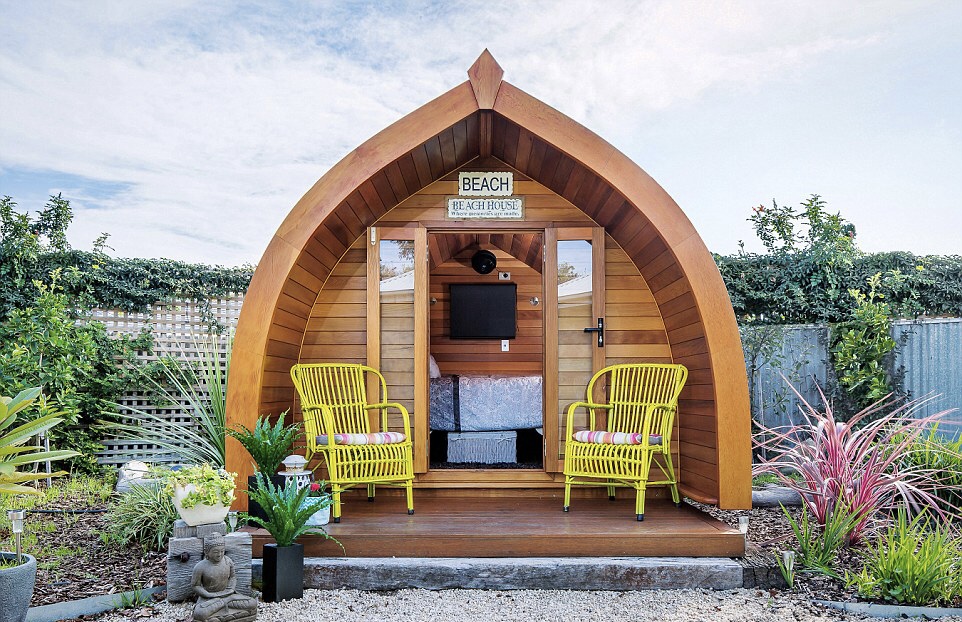 jonescoinc's tweet photo. How’s this for a little different Friday fun? A tiny beach house in your back yard in the shape of a boat’s bow. #tinybuildings #uniqueaddons #jonesco https://t.co/5ikvFYzluU