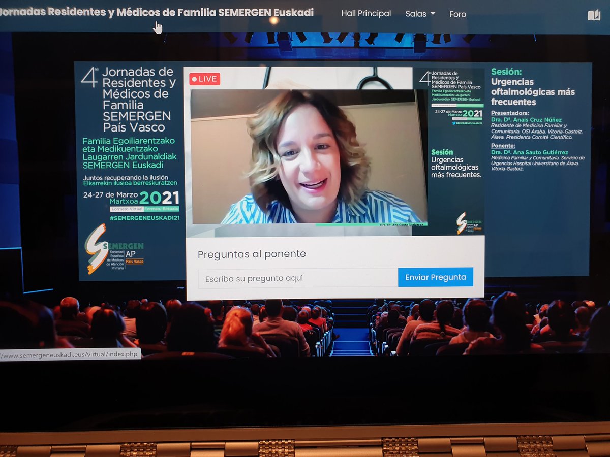 gmediavilla's tweet photo. 4°Jornadas de Residentes y MF de SEMERGEN Euskadi.
Urgencias oftalmologicas mas frecuentes
Ponente: Dra. Ana Sauto MF HUAraba.
Modera: Dra. Anais Cruz. R4 OSI Araba.
@OSIArabaESI @osakidetzaEJGV @SEMERGENap @semergenpv #semergeneuskadi2021 https://t.co/7gMDK5XEcZ