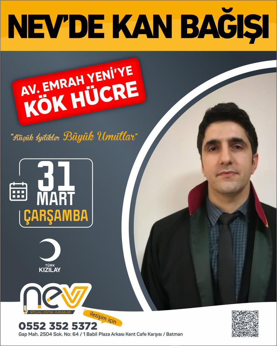 *şifa Allahtan, destek sizden.
#BatmanNevEğitimKurumları

<a href="/Kizilay/">Türk Kızılay</a> 
<a href="/drkerem/">Kerem Kınık</a> 
<a href="/batmankizilay/">Batman Kızılay</a> 
<a href="/davutokcu1/">davutokcu1</a>