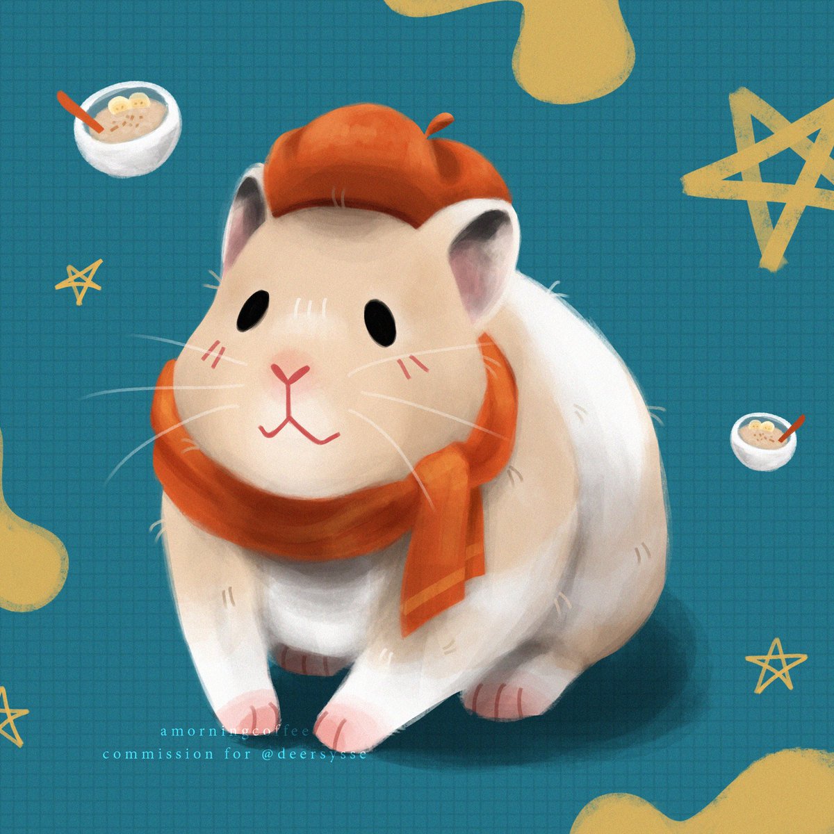 Porridge 🍲
for @deersysse 😳

#hamsterportrait #hamster #hamsterart #digitalpetportrait #petportraitcommission #petportraitartist