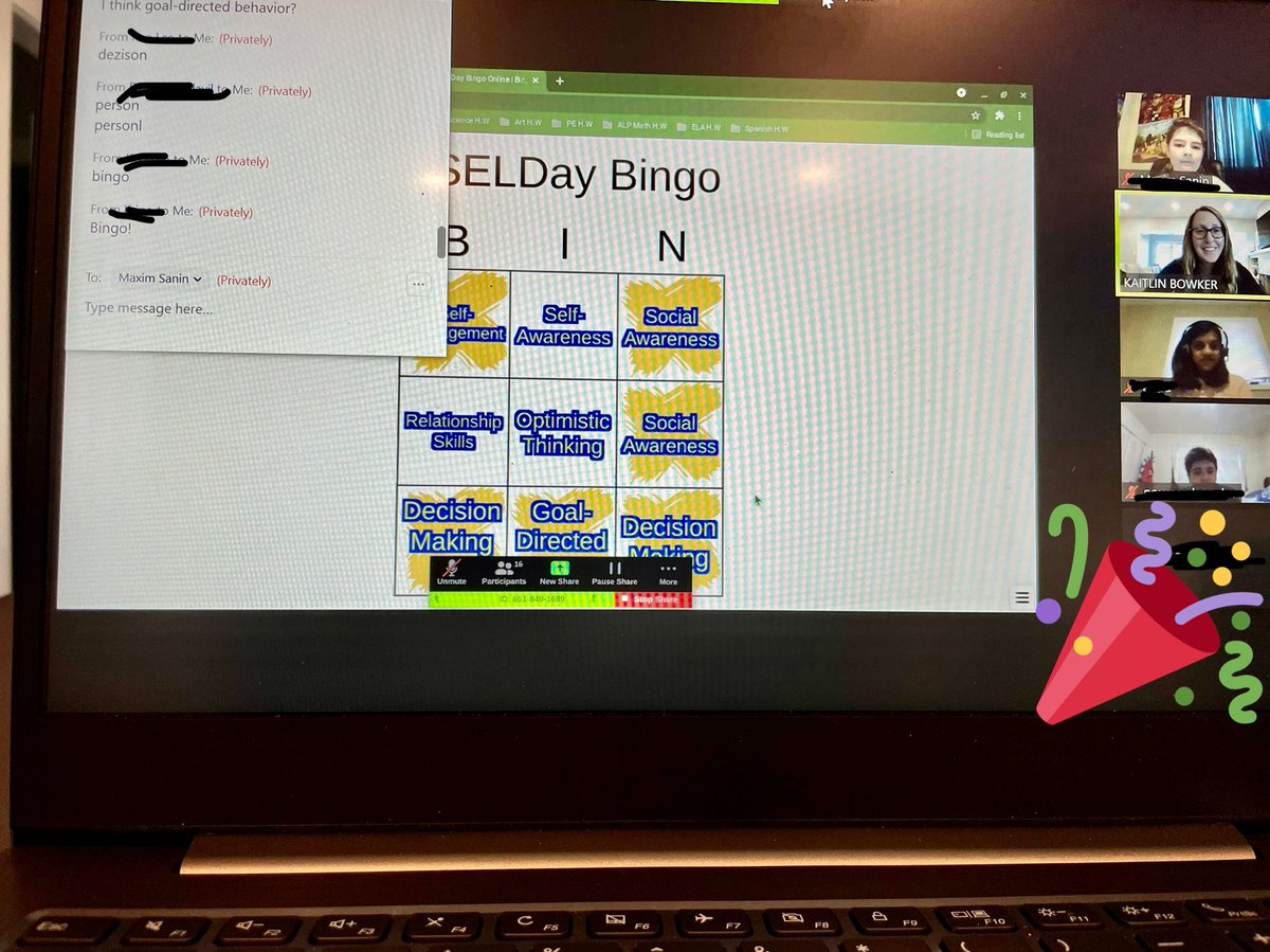 KaitlinBowker's tweet photo. Congrats to our SEL Bingo winners in #advisory212 on #SELDay! Here they are sharing their winning cards with us. Way to go! @LincJrHi https://t.co/RKwhnPBquq