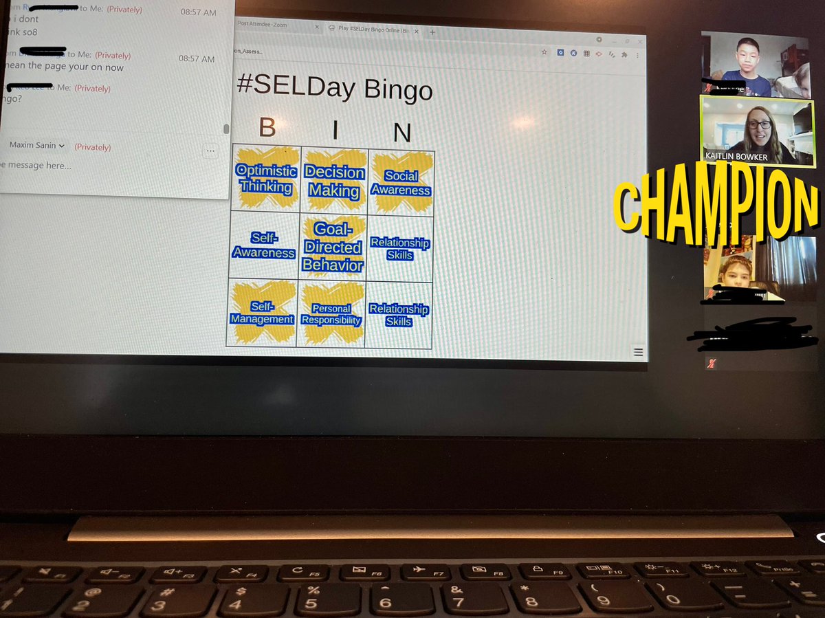 KaitlinBowker's tweet photo. Congrats to our SEL Bingo winners in #advisory212 on #SELDay! Here they are sharing their winning cards with us. Way to go! @LincJrHi https://t.co/RKwhnPBquq