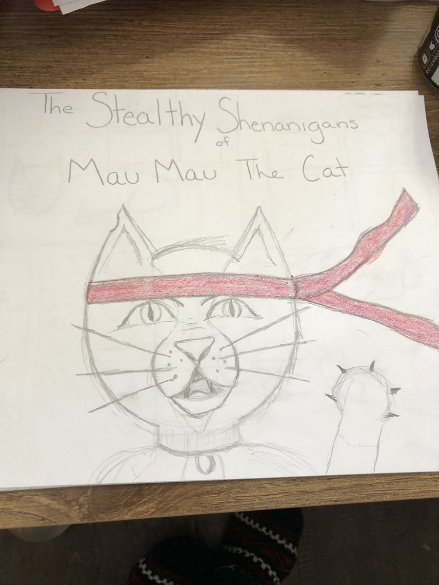 jerseyxdc2769's tweet photo. When your son reeally wants you to draw comics with him but you’ve been watching every @TheSlyStallone movie out there 😂“Mom, you need to stop watching Rambo”... I think you might be right kid 🤷🏻‍♀️🤣🤣 #RamboCat https://t.co/ciXmm6lcr8