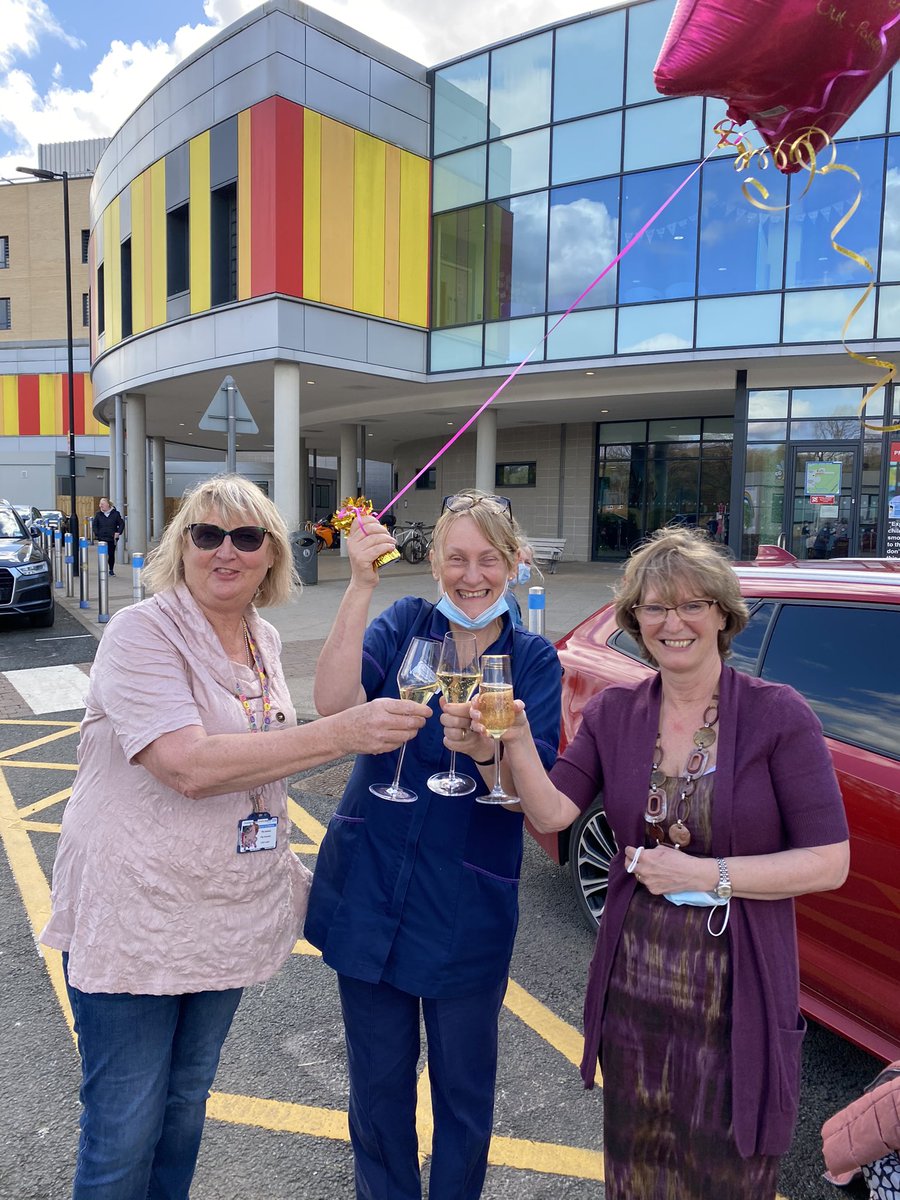One HUNDRED and 37 years service to the  Royal Stoke between these 3 lovelies retiring this afternoon. How proud are we of such dedication to the children of Stoke. 45+45+47=137 🌈💕👏