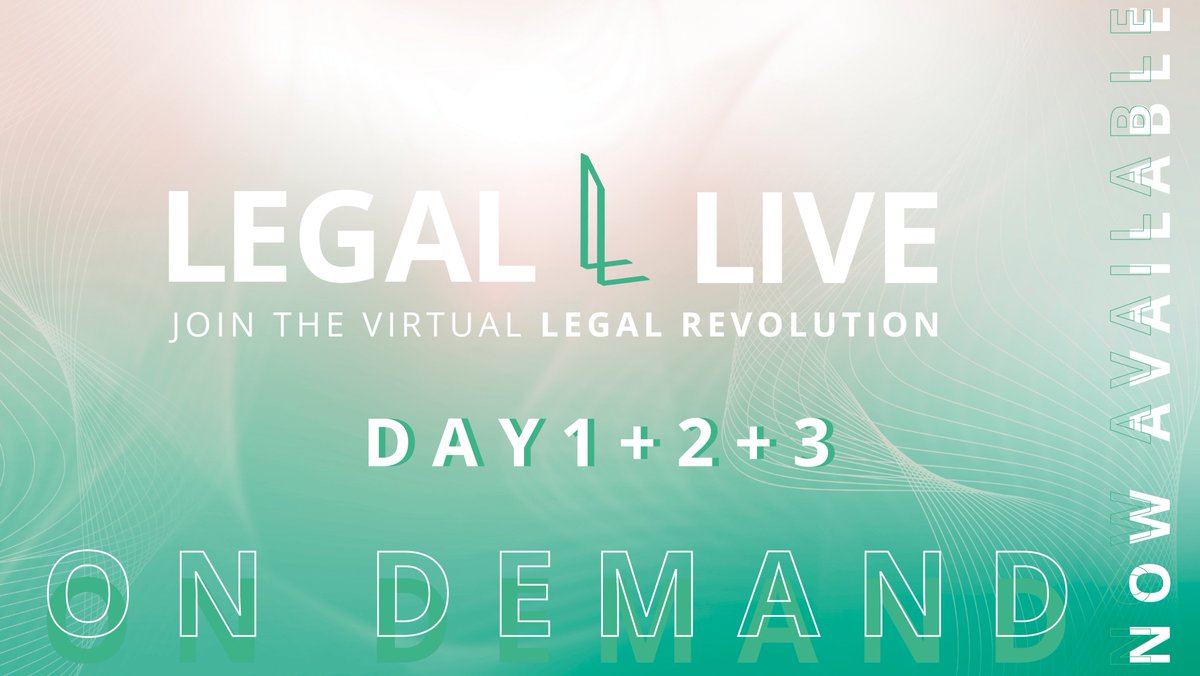 Did you miss a speech at LEGAL LIVE the last three days? No problem. The keynotes, panels and lectures of LEGAL LIVE are now available on demand in our event platform. Have a look!

#legallive