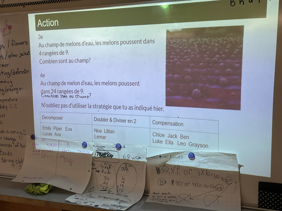 igniteincite's tweet photo. Mme Peters’ Gr. 3/4FI class learning about the compensation multiplication strategy for our #numberstring and selecting a different problem-solving strategy for today’s action task @Harriett_Todd #iafcycle @lv2learn2 @AMHazlewood @scdsbmath #scdsbmath https://t.co/rNDowSNHfC