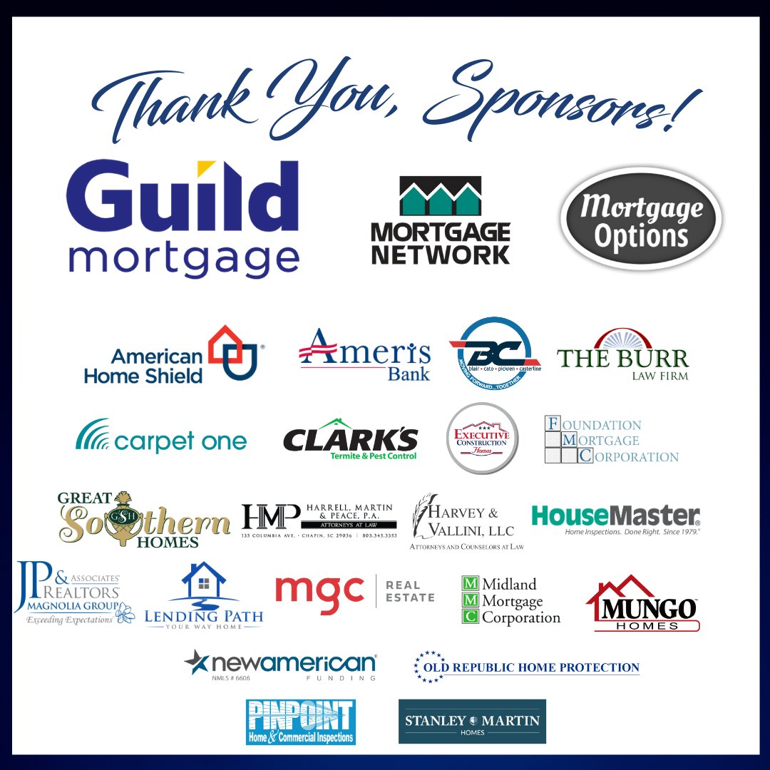 CCRAsc's tweet photo. American Home Shield, Ameris Bank, Blair Cato Pickren Casterline, LLC, The Burr Law Firm, Carpet One Floor &amp; Home, Clark's Termite &amp; Pest Control, Executive Construction Homes Columbia, Foundation Mortgage Corporation, Great Southern Homes, Harrell, Martin &amp; Peace, P.A., https://t.co/pFq0Azo3aZ