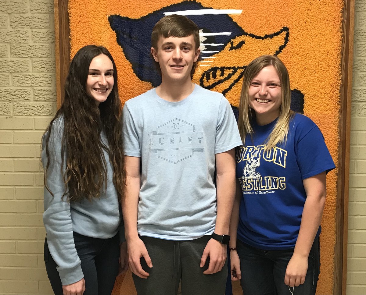 Congratulations to Olivia Carter, Colton Peterson, and Sydney Menagh for receiving the Career and Technical Education Hansen Scholarship. They will receive a $4,000 scholarship that is renewable for an additional year!