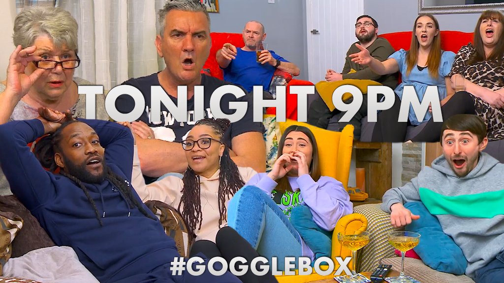 C4Gogglebox's tweet photo. HAPPY FRIDAY GOGGLEBOXERS!!

We’ve got a new face on the #Gogglebox sofa tonight and a corker of a line up!

Here’s a clue…

🥡👀🏡🚥🏁⏱👽👮🚨

Can you guess what we’re watching?

See you at 9pm on @Channel4 to find out! https://t.co/RKPet94MBG
