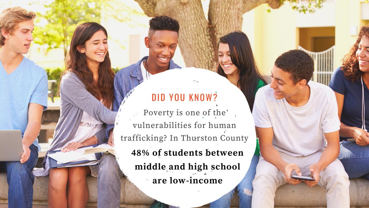wtprevention's tweet photo. Almost half of students in Thurston County schools are living in poverty.

Want to help? Run or donate to our Race Against Trafficking at https://t.co/wTouqAEJGQ

#humantrafficking #Olympia #Lacey #Tumwater #childtrafficking #humanrights #endtrafficking #ThustonCounty https://t.co/ITZ1OhGu8i