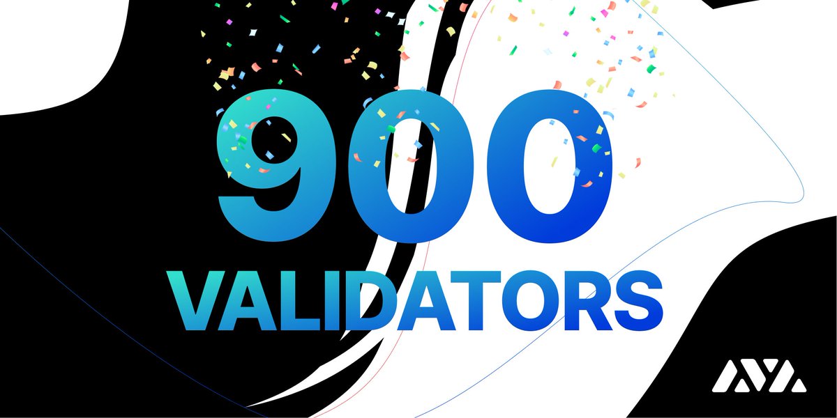 avax's tweet photo. Avalanche now has 900 validators helping keep the platform secure by staking and in turn, earning $AVAX rewards.

If you're interested in becoming a validator, follow this tutorial: https://t.co/sNonTtoaoa https://t.co/PQ1RP2SEpK