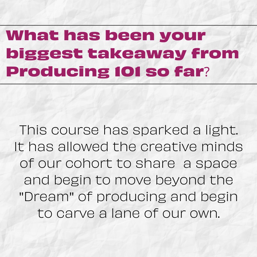 As part of today's #SpotlightSeries @dedradwoods explains how #Producing101 has provided a space for creative minds in the industry. 🌟 #tpoc #bipoc #broadway #theatremakers