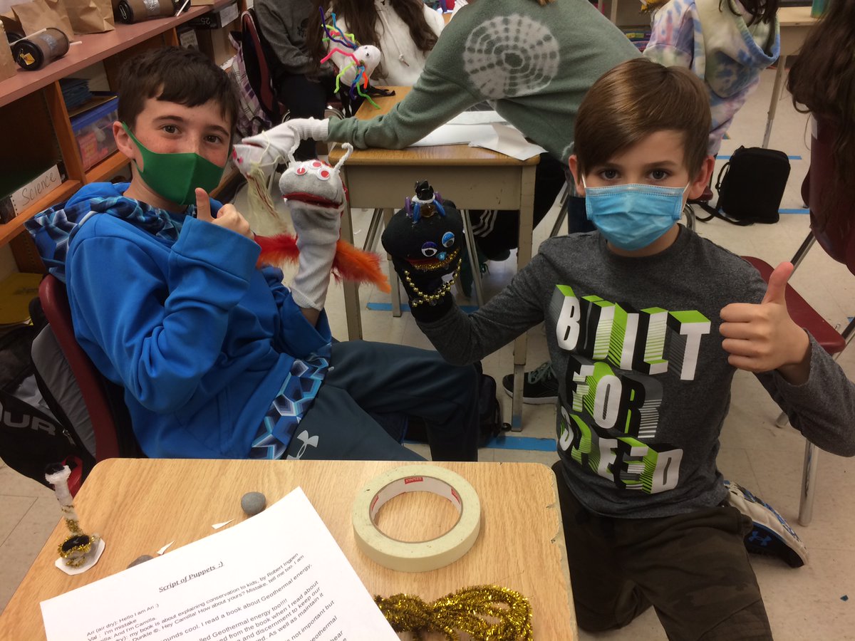 MsgrLeoCleary's tweet photo. Ms. Almeida's Grade 5 class created puppets and scripts for a puppet show delivering the message of the importance of energy conservation #PVNCLEARNS https://t.co/qeV6b8B1WF