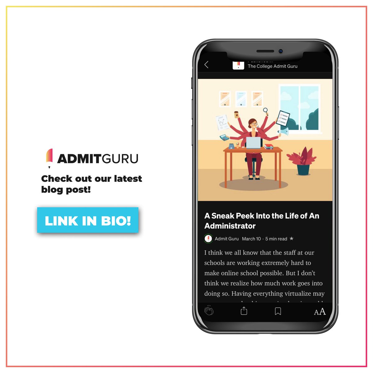 admitguru_'s tweet photo. School Administrator's truly run the show! Checkout our latest blog post to learn more about all the hard work they do to help you stay on track 😃⁠

🔗 https://t.co/oQSTtxsdqI
⁠
#studywithme #studyhard #collegebound #studyaccount #studyinspiration #studyinspo #studymode https://t.co/cqLbrkNUqR