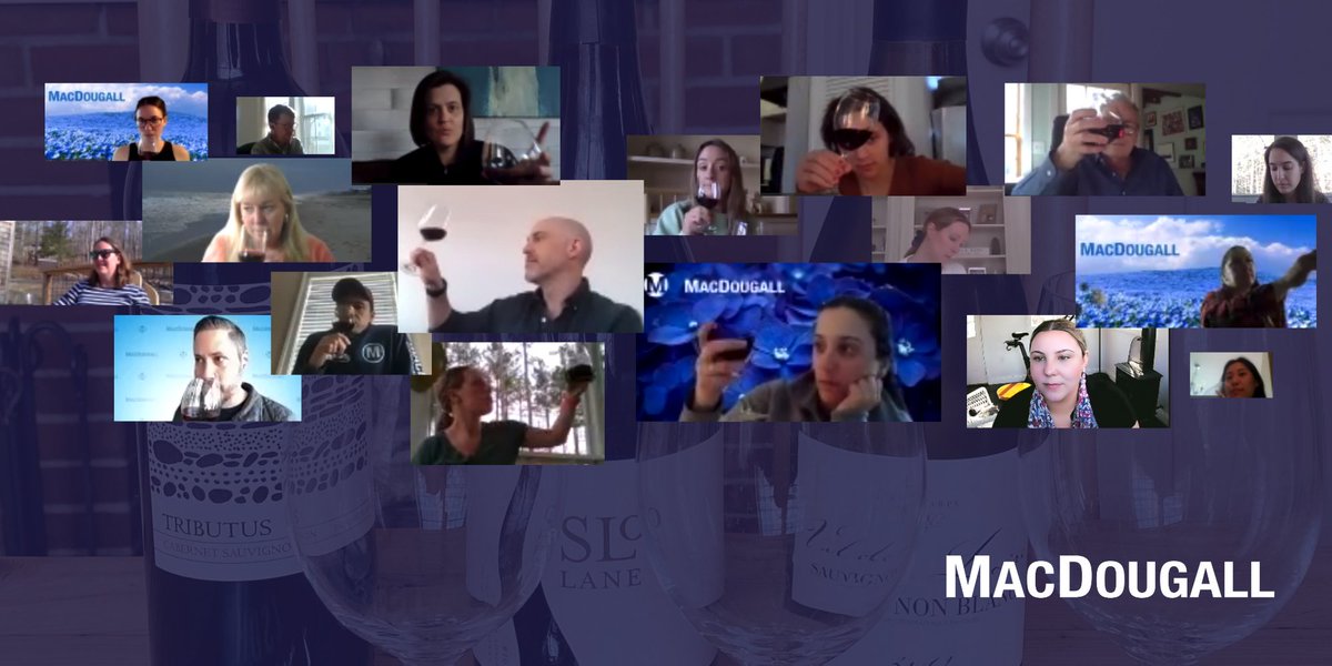 macdougallbio's tweet photo. What better way to finish off the #WFH week than with a #MacDougall team virtual wine tasting by @HostEventsInc! #TGIF https://t.co/UFBp00kERY