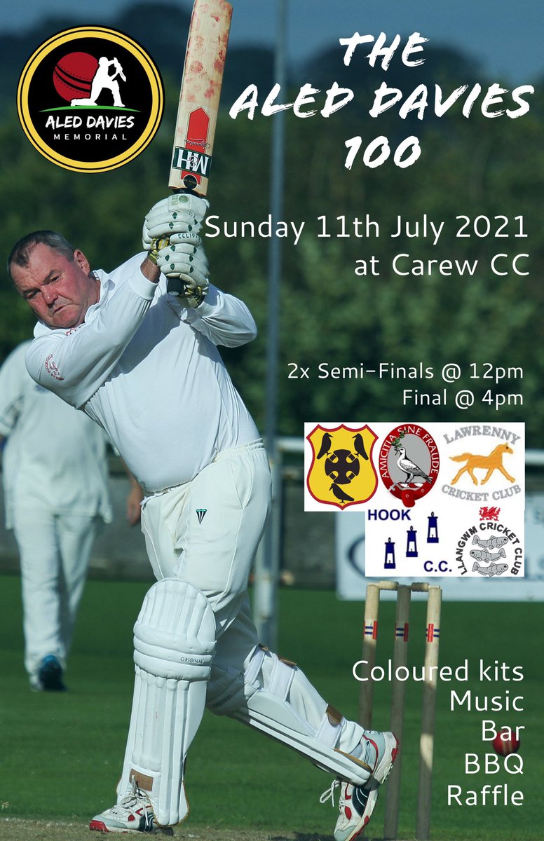 AledMemorial's tweet photo. The Aled Davies 💯

🗓 Sunday 11th July

🕛 2x Semi-Finals @ 12pm, Final @ 4pm

📍 Carew Cricket Club

Please RT! 🏏🏏🏏 https://t.co/sMwrjsSUfY