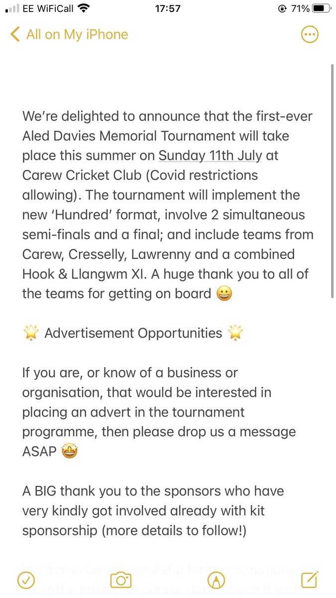 AledMemorial's tweet photo. The Aled Davies 💯

🗓 Sunday 11th July

🕛 2x Semi-Finals @ 12pm, Final @ 4pm

📍 Carew Cricket Club

Please RT! 🏏🏏🏏 https://t.co/sMwrjsSUfY