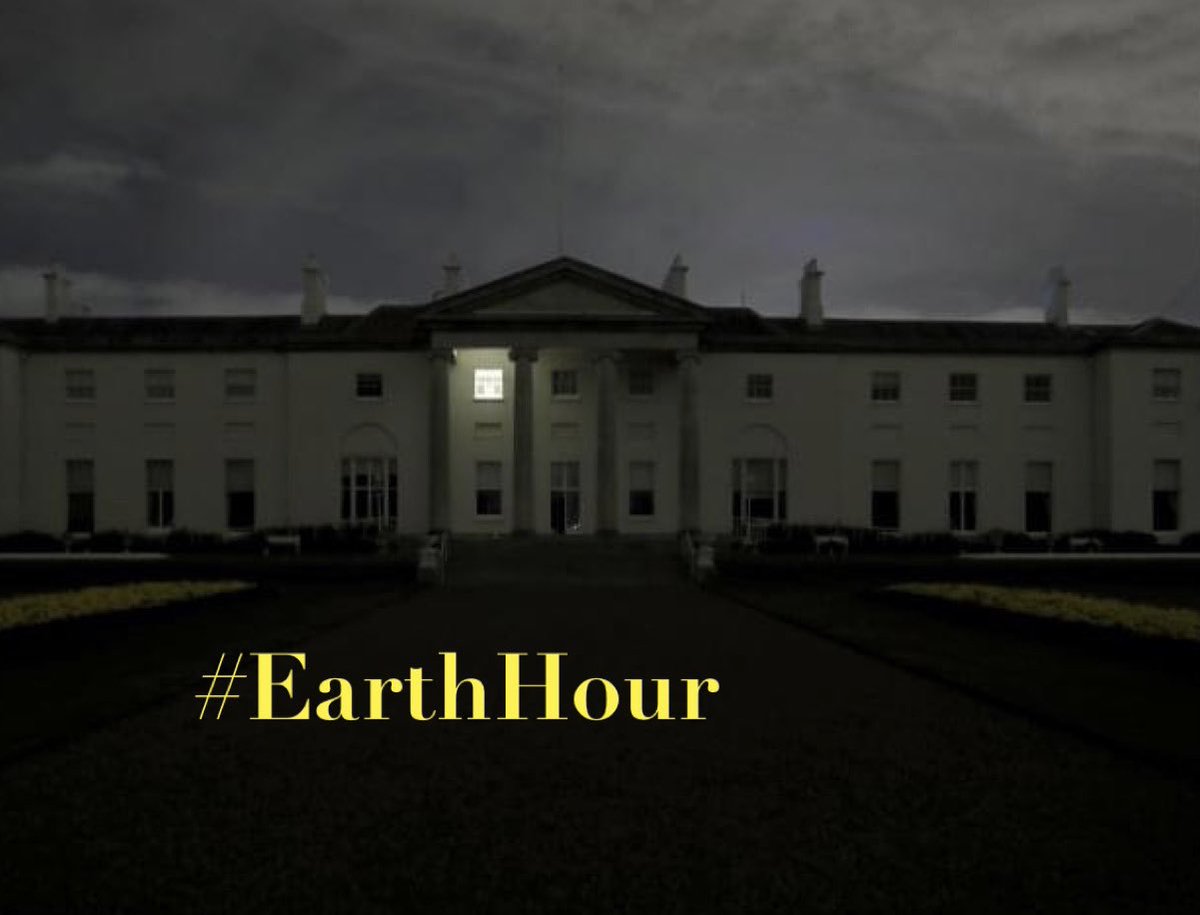 PresidentIRL's tweet photo. “The symbolic act of switching off the lights may be viewed as an invitation to switch on our power as citizens.”
President and Sabina Higgins will mark #EarthHour on Saturday 27 March:
https://t.co/C8AKMzxQm4 https://t.co/RmUzJ3Gm3f