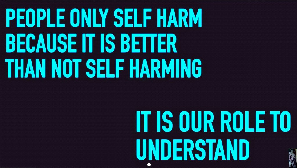Adenike (@adenikeot) on Twitter photo SELF HARM - understanding the reasons WHY is an important part of OT assessment as rushing to FIX the problem may cause more harm than good. <a href="/Keirwales/">Keir Harding</a> I could listen to you all day! <a href="/Bruneluni/">Brunel University of London</a> #BrunelOT2021 ๐๐๐พ๐๐พ SELF HARM - understanding the reasons WHY is an important part of OT assessment as rushing to FIX the problem may cause more harm than good. <a href="/Keirwales/">Keir Harding</a> I could listen to you all day! <a href="/Bruneluni/">Brunel University of London</a> #BrunelOT2021 ๐๐๐พ๐๐พ