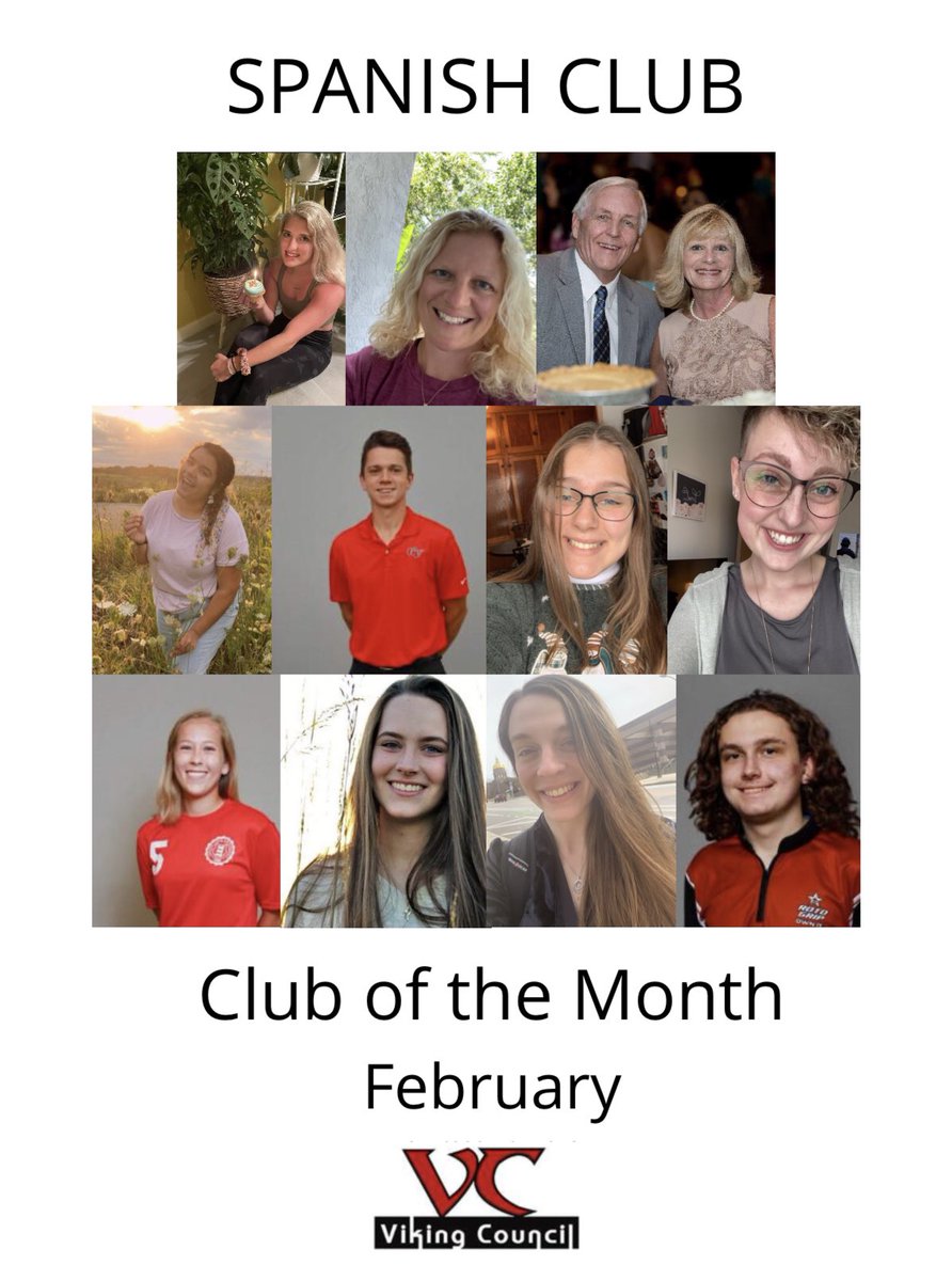 Congratulations to Spanish Club 🎉 They are February’s club of the month! 🥳 Keep up the awesome work!