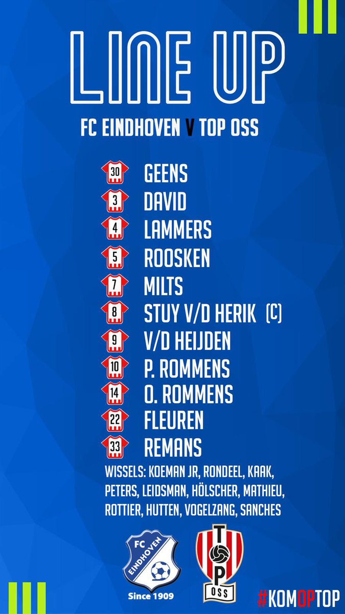Foot_NL's tweet photo. [Keuken Kampioen Divisie]

🔵⚪️ FC Eindhoven vs TOP Oss 🔴⚪️ 

Autre rencontre de cette 30ème journée, le 16ème reçoit le 11ème. Les visiteurs sont sur deux victoires consécutives et voudront enfoncer un peu plus une équipe qui n’arrive plus à gagner.

#FootNL #EINTOP https://t.co/CQRFFsPAx7
