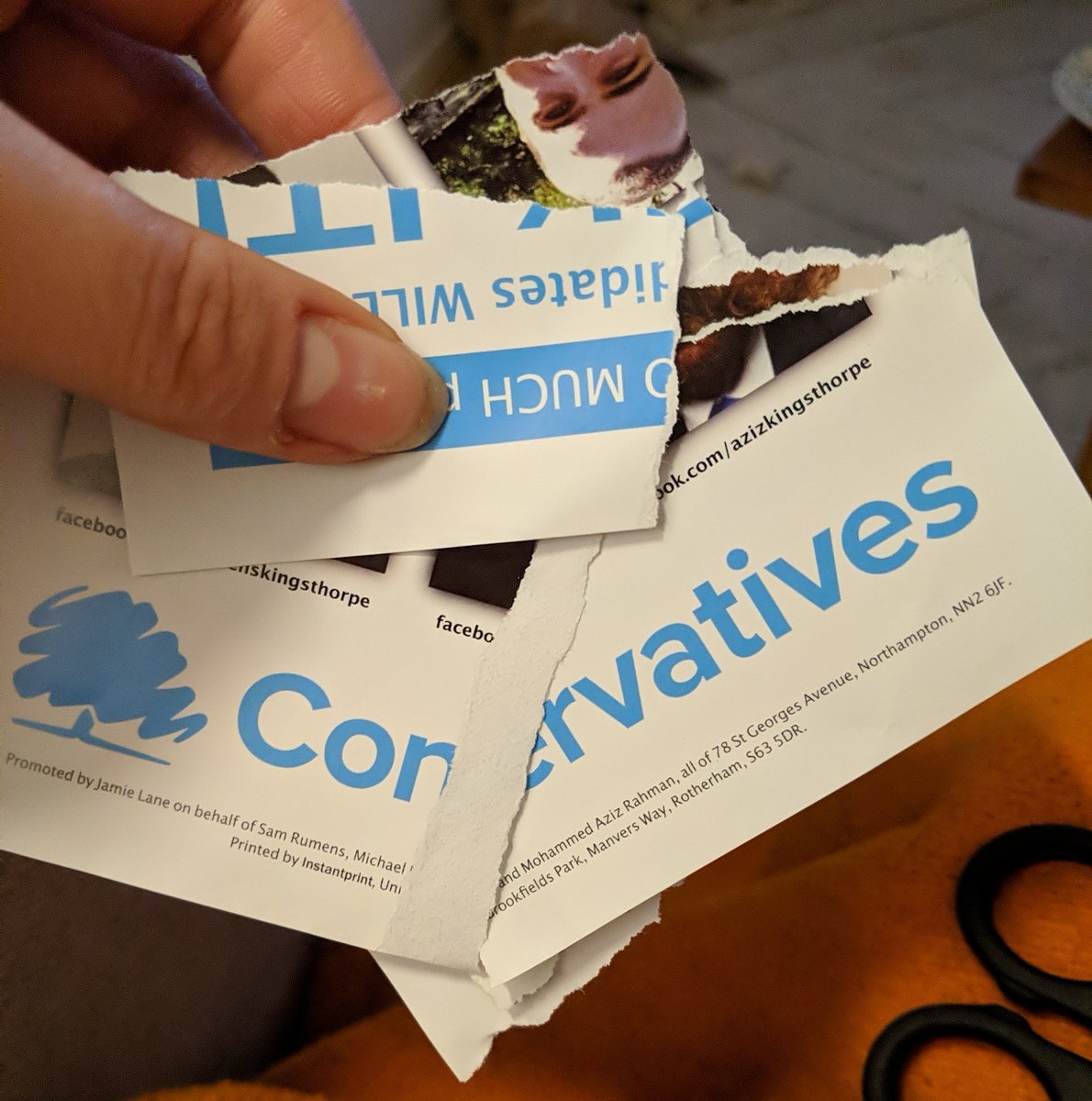 Bulmer_'s tweet photo. How we treat leaflets covered in lies in my house. 
Shall be used as roach or burned at my leisure. https://t.co/1NRHIzs4AO