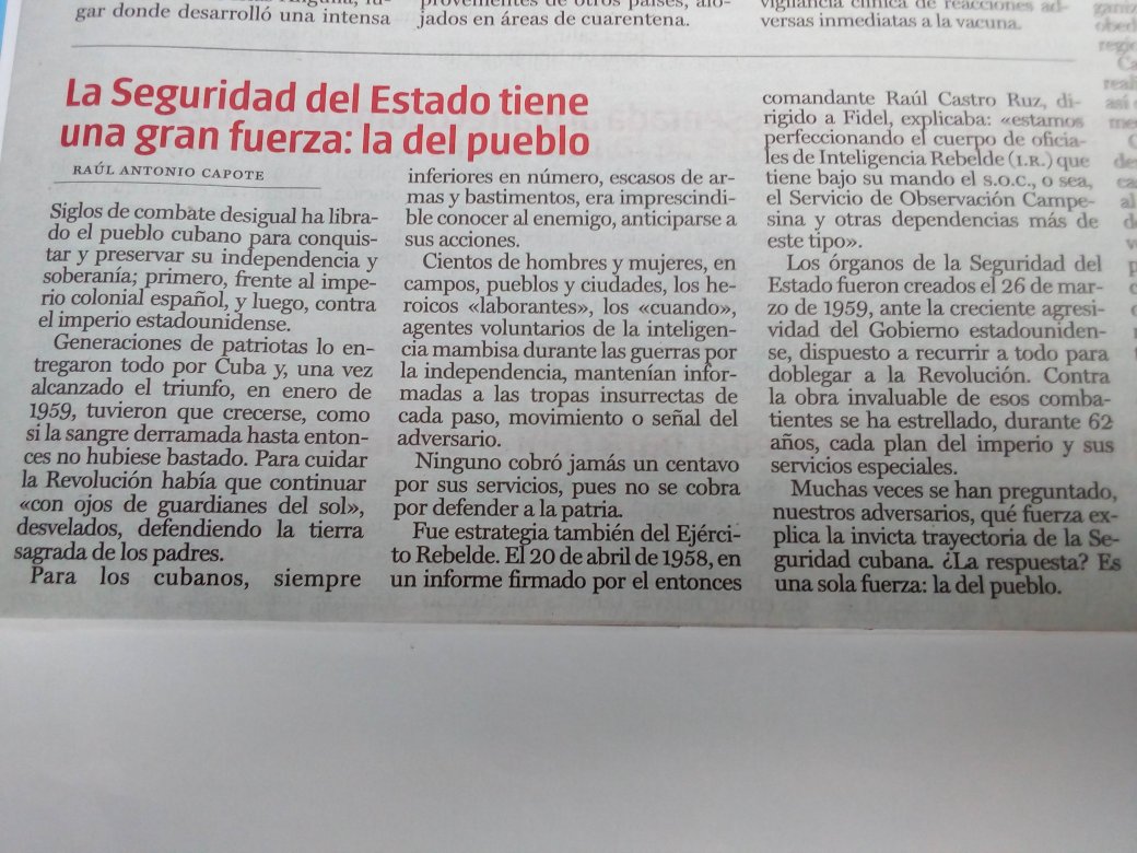 ValdesMenendez's tweet photo. Como si la sangre derramada en varias guerras no hubiera bastado, tras el triunfo en 1959, los patriotas cubanos tuvieron q crecerse p defender la libertad alcanzada. Así surgieron los Órganos de la Seg. del Estado el 26/3/1959. Muchos cros hoy no están, pero nunca los olvidamos. https://t.co/GRI0OUZBop