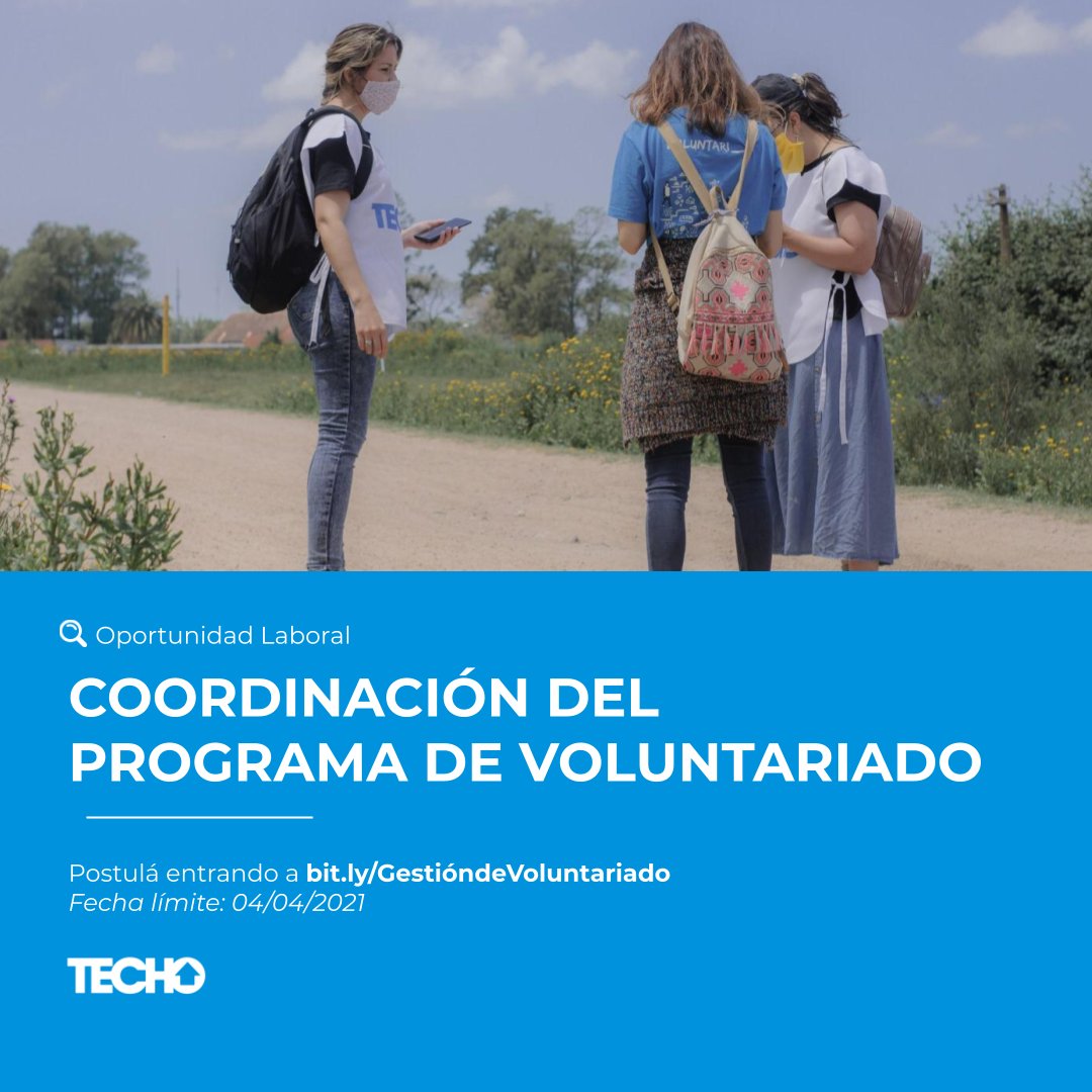 AnongUruguay's tweet photo. #TrabajarEnLaSociedadCivil

@TECHOuy realiza dos llamados laborales para sumarse a su equipo de trabajo.

Coordinación de Vivienda y Hábitat: 👉  https://t.co/QuQ2Kgy8B3

Coordinación del Programa de Voluntariado: 👉 https://t.co/8DfzzYJLEg

Plazo: 🗓️ 4/4 https://t.co/49xKrtVt3U
