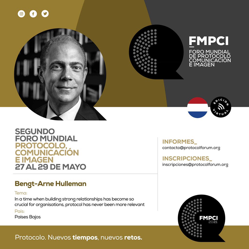 Protocolbureau's tweet photo. We are looking forward to the next @protocolforum20 - both our Executive Directors will speak. An honour! @isrmthehague #worldprotocolforum #fmpci #omp #wpo #protocolo https://t.co/oS8L7RYMZJ