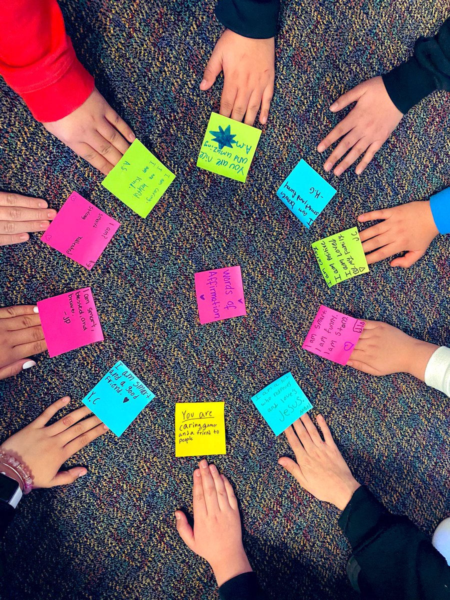 julespinosa26's tweet photo. “When we can talk about our feelings, they become less overwhelming.” - Fred Rogers. 5th graders words of affirmation, identifying emotions and learning SEL strategies. #SELatHanes #SELday #WTHanes @WTHanes @HanesCounselors https://t.co/aLWaTuwq1L