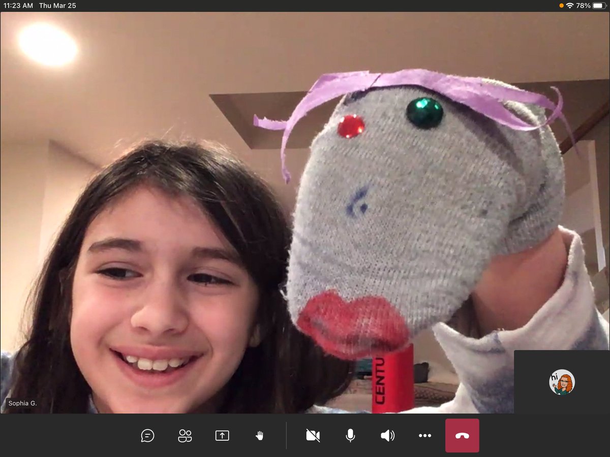 PASDGifted's tweet photo. Virtual SEE Seminars are working this year! This is Sophia, a Lingle LEAP student, who created her own puppet! @LingleAveElem @IU13GiftedNet https://t.co/MX948wIPoy